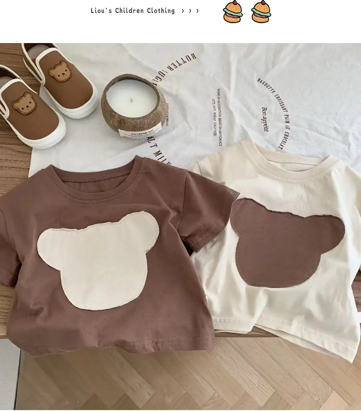 Brown Heart Print Kids T-Shirt Half Sleeve Summer Casual — feature 12