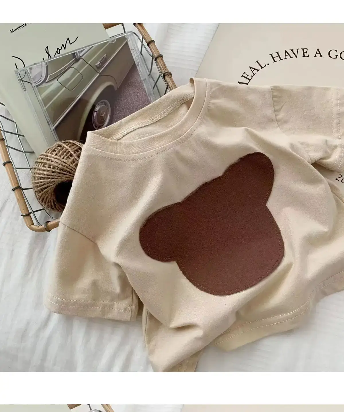 Brown Heart Print Kids T-Shirt Half Sleeve Summer Casual — feature 16