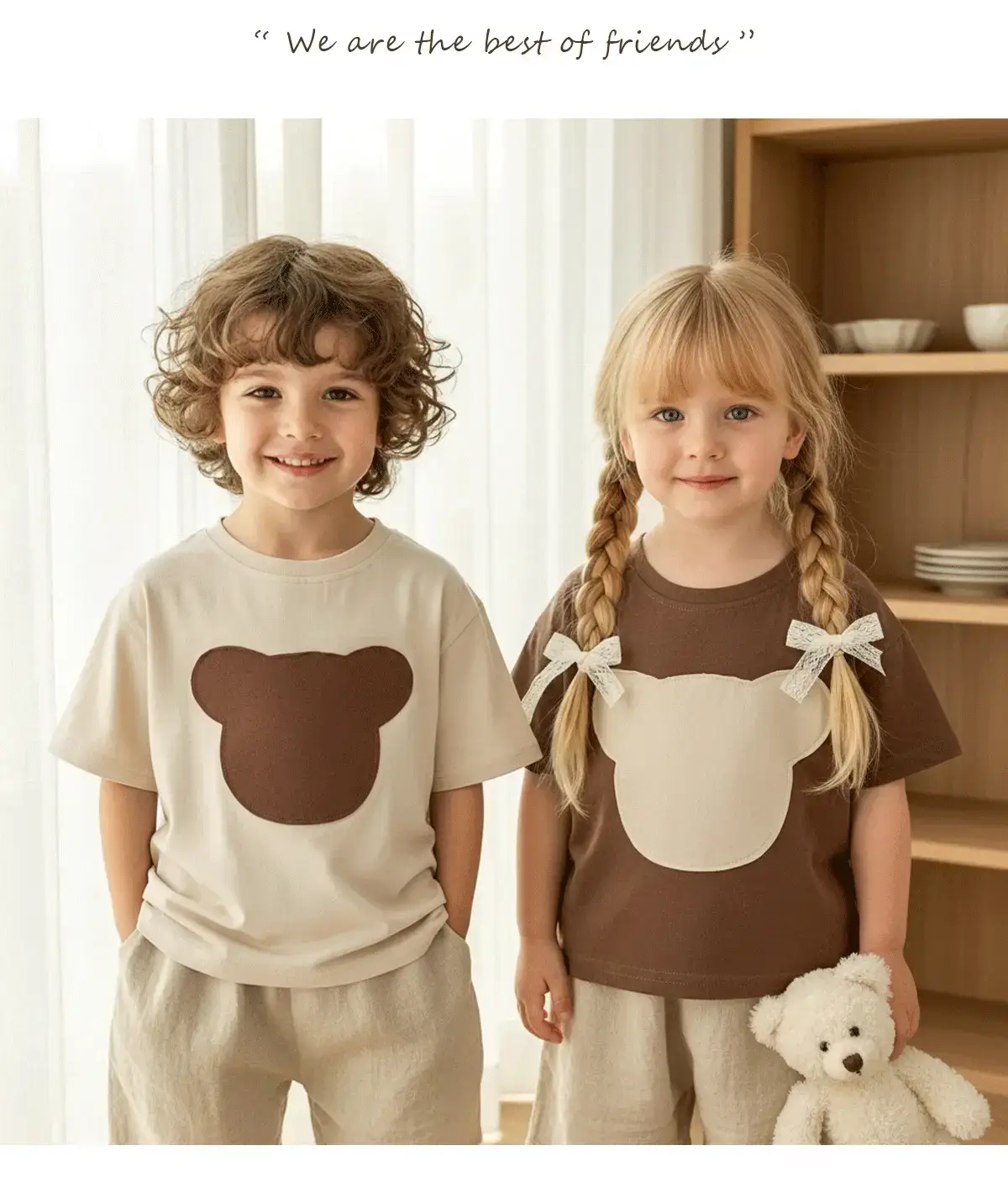 Brown Heart Print Kids T-Shirt Half Sleeve Summer Casual — feature 7