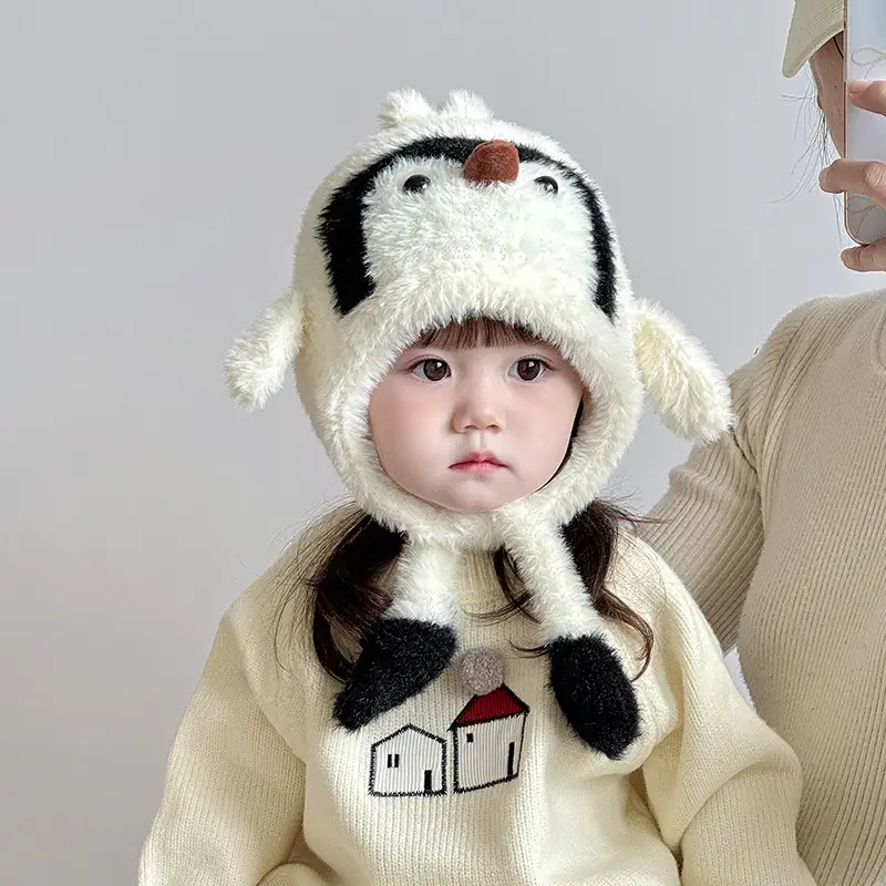 Children's Hats, Winter Hats, Penguin Hats, Thickened Warm Windproof Ear Protection Hats for Boys and Girls, Lei Feng Hats, New Spring and Summer Styles