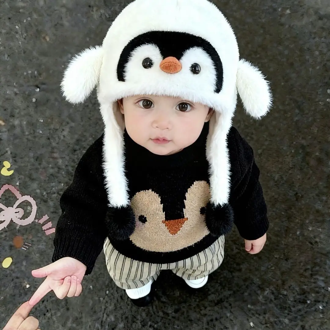 Children's Hats, Winter Hats, Penguin Hats, Thickened Warm Windproof Ear Protection Hats for Boys and Girls, Lei Feng Hats, New Spring and Summer Styles — feature 4
