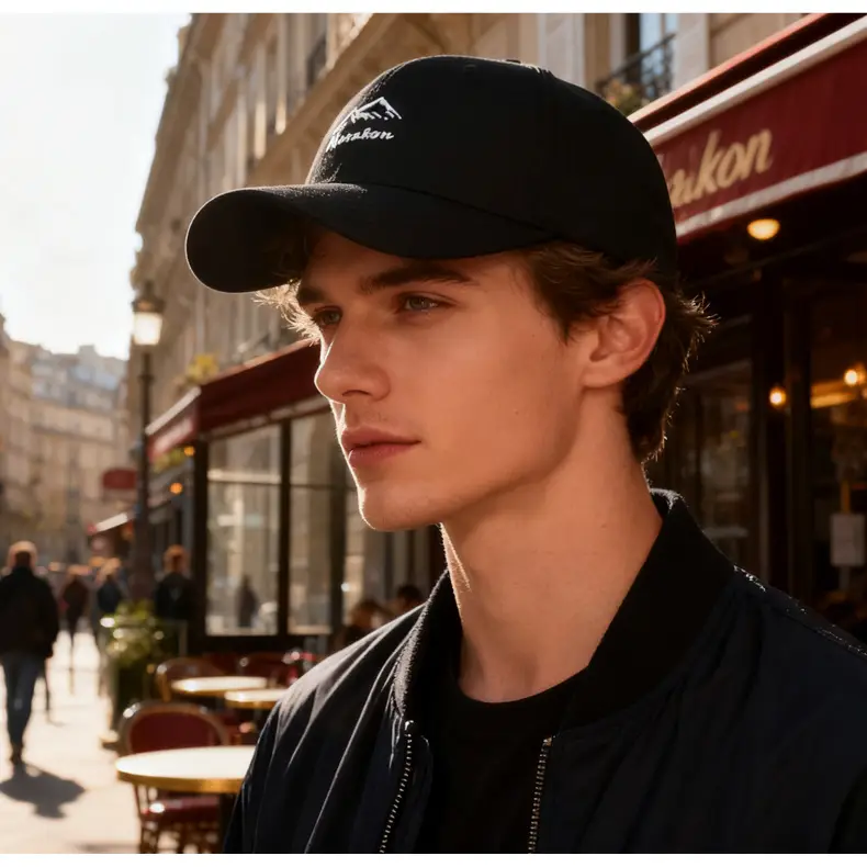 Men Mountain Embroidered Beige Baseball Cap — feature 15
