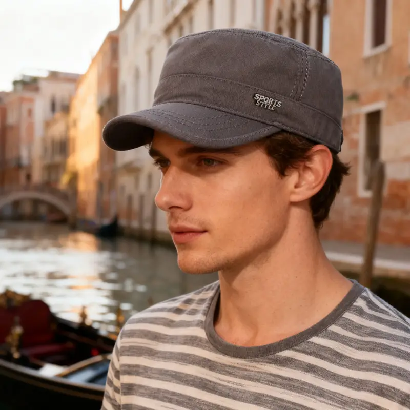 Men Sunshade Baseball Cap with Back Closure & Cap - Image 8