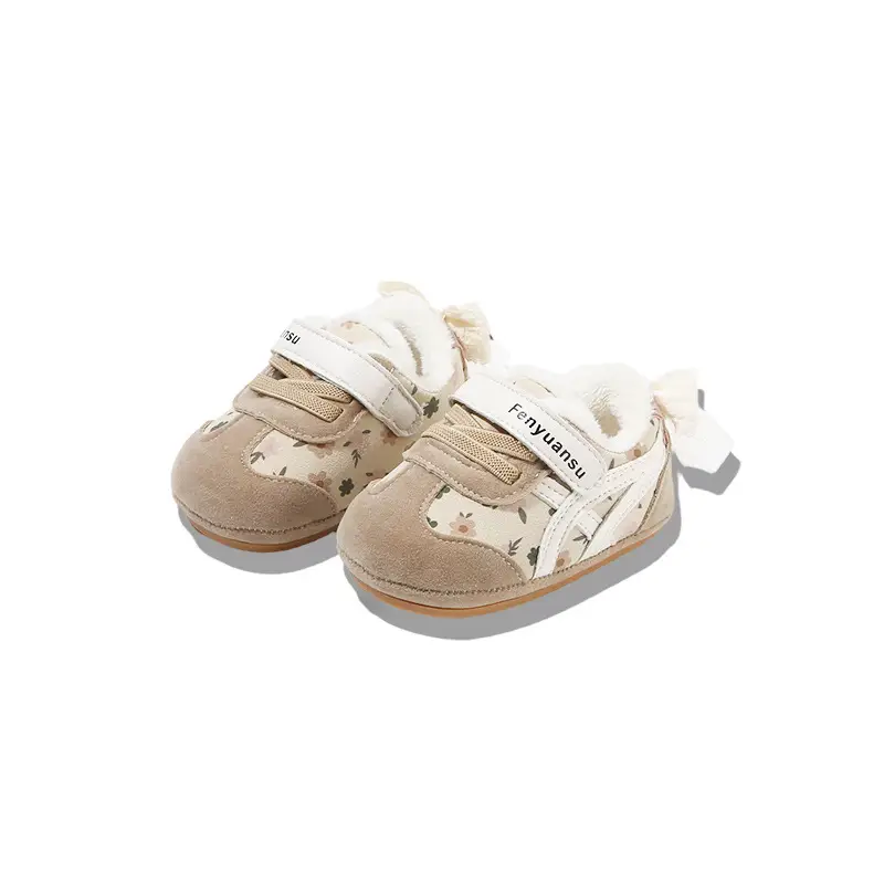 Plush Baby Shoes for Women 0-6-12 Months Soft-Soled Winter Baby Cotton Shoes Princess Toddler Shoes Plush Non-Falling Shoes - Image 7
