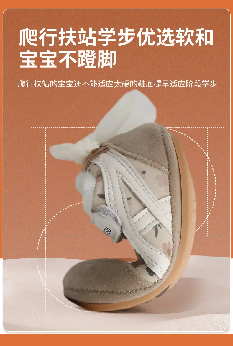 Plush Baby Shoes for Women 0-6-12 Months Soft-Soled Winter Baby Cotton Shoes Princess Toddler Shoes Plush Non-Falling Shoes β feature 20