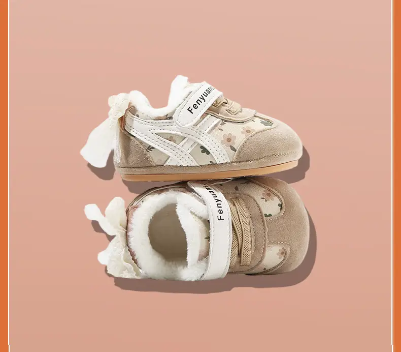 Plush Baby Shoes for Women 0-6-12 Months Soft-Soled Winter Baby Cotton Shoes Princess Toddler Shoes Plush Non-Falling Shoes β feature 24
