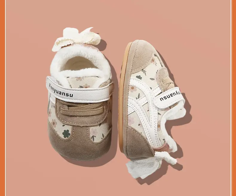 Plush Baby Shoes for Women 0-6-12 Months Soft-Soled Winter Baby Cotton Shoes Princess Toddler Shoes Plush Non-Falling Shoes β feature 25