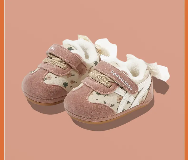 Plush Baby Shoes for Women 0-6-12 Months Soft-Soled Winter Baby Cotton Shoes Princess Toddler Shoes Plush Non-Falling Shoes β feature 26