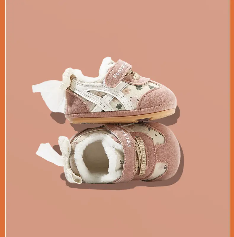 Plush Baby Shoes for Women 0-6-12 Months Soft-Soled Winter Baby Cotton Shoes Princess Toddler Shoes Plush Non-Falling Shoes β feature 27