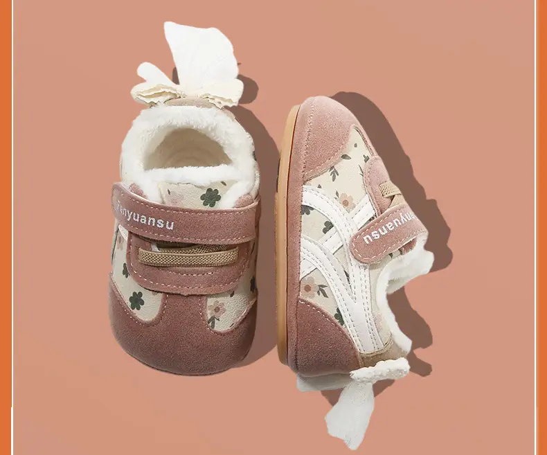 Plush Baby Shoes for Women 0-6-12 Months Soft-Soled Winter Baby Cotton Shoes Princess Toddler Shoes Plush Non-Falling Shoes β feature 28