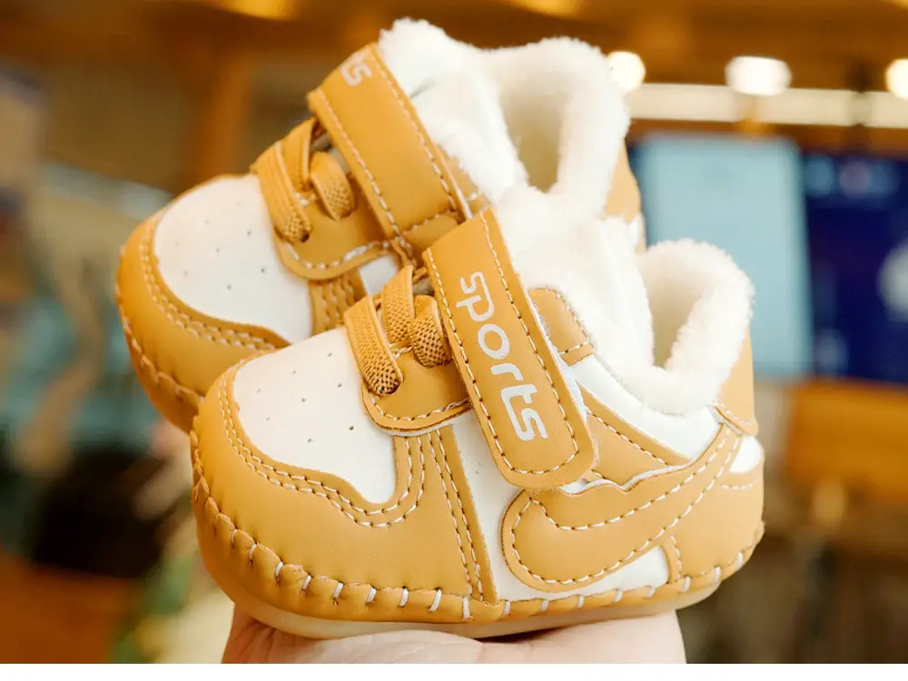 Pink Velvet Toddler Shoes 0-1 Years Soft Sole Winter — feature 5