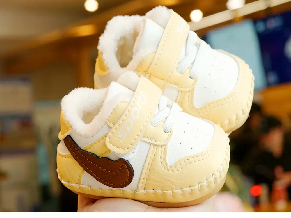 Pink Velvet Toddler Shoes 0-1 Years Soft Sole Winter — feature 8