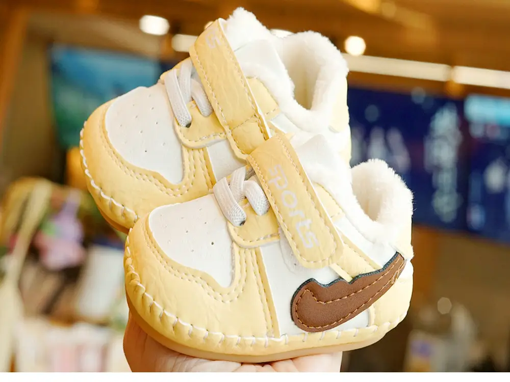 Pink Velvet Toddler Shoes 0-1 Years Soft Sole Winter — feature 9
