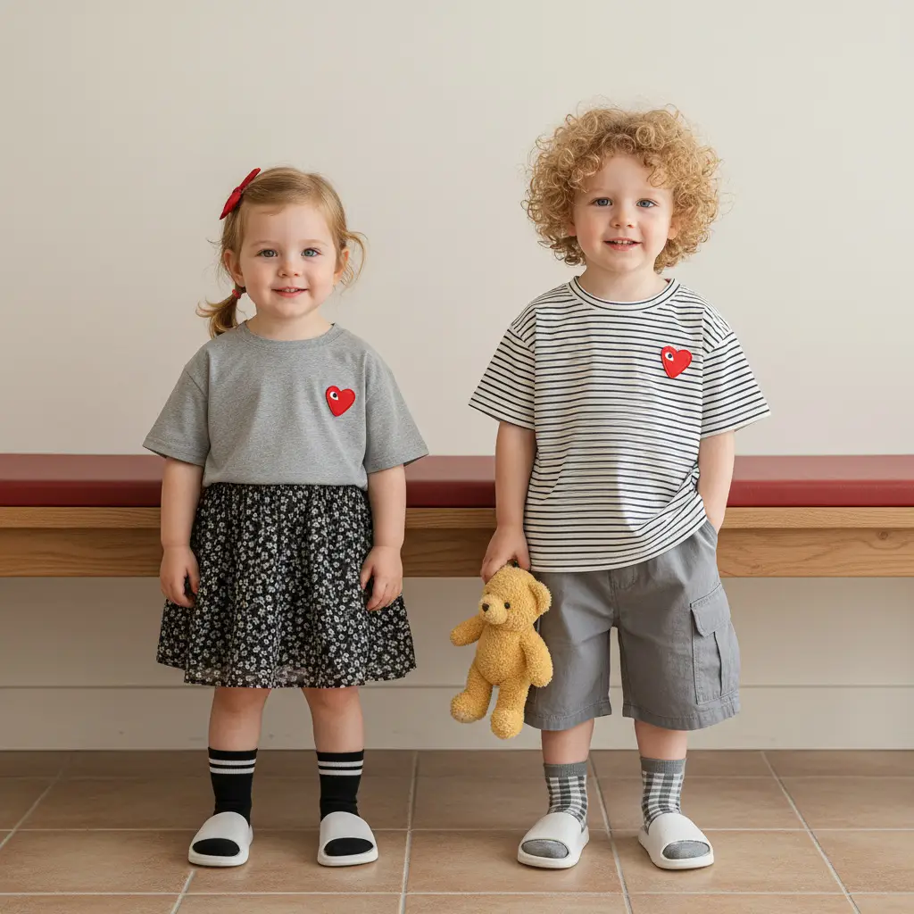 Girls Cotton T-Shirt White Heart Short Sleeve Summer Wear - Image 11