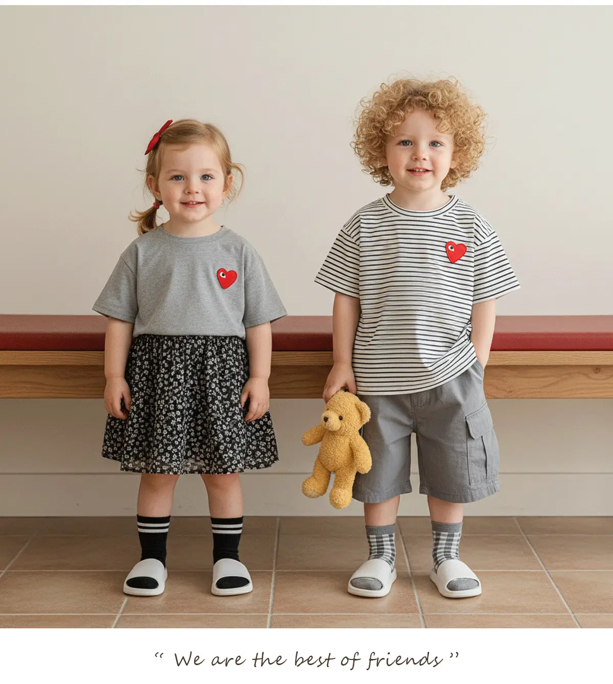 Girls Cotton T-Shirt White Heart Short Sleeve Summer Wear — feature 6