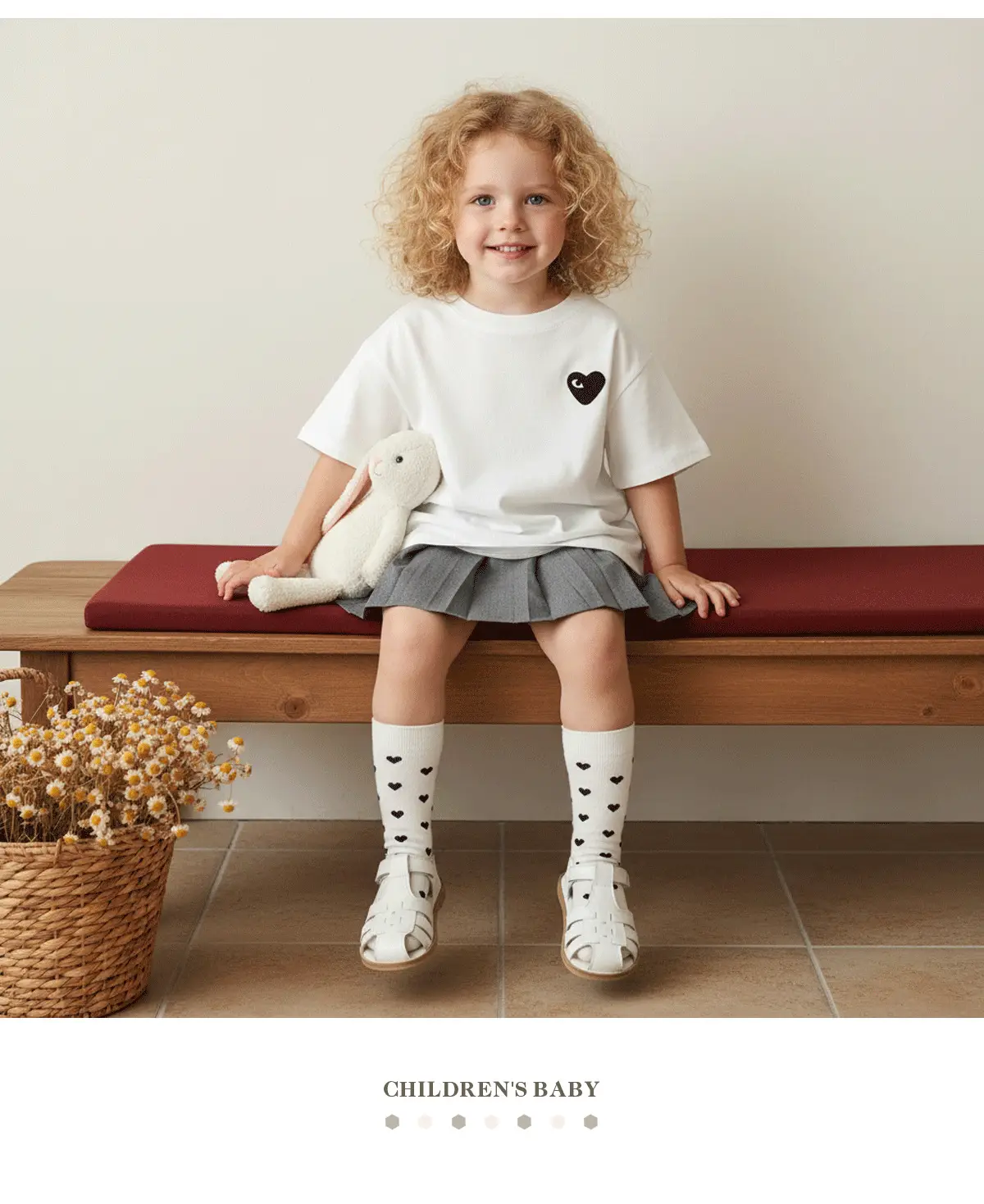 Girls Cotton T-Shirt White Heart Short Sleeve Summer Wear — feature 9