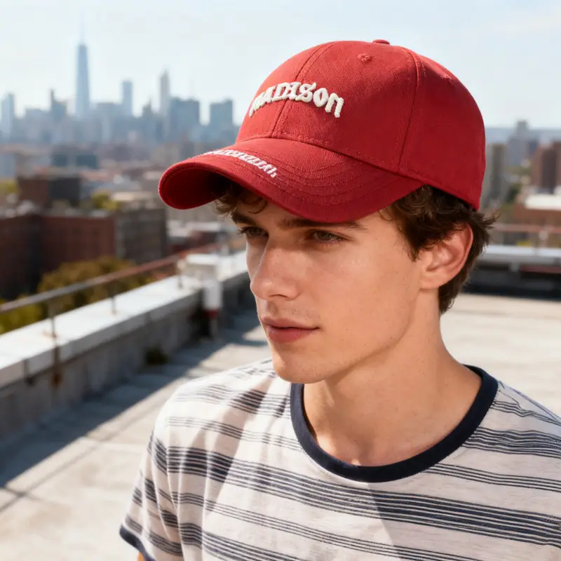 Women Maroon Letter Embroidered Baseball Cap - Image 10
