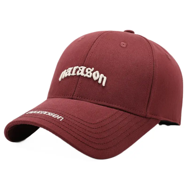 Women Maroon Letter Embroidered Baseball Cap - Image 12