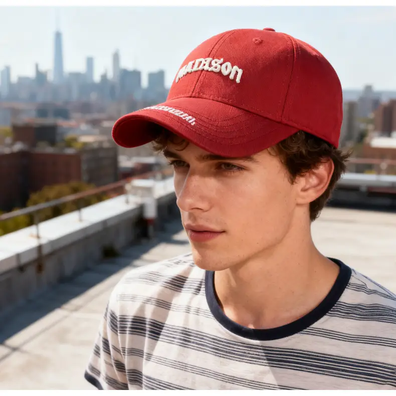 Women Maroon Letter Embroidered Baseball Cap — feature 14