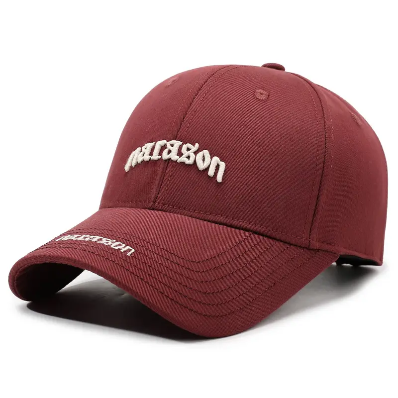 Women Maroon Letter Embroidered Baseball Cap - Image 3
