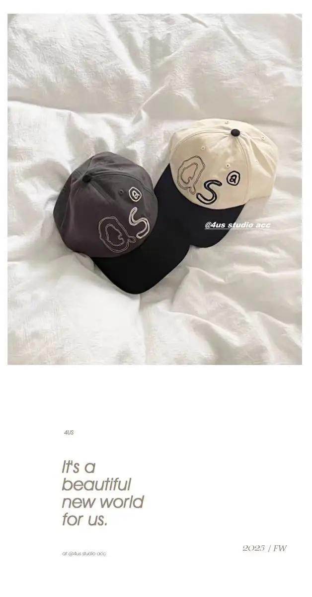 Korean Ig Blogger Same Color Baseball Cap for Men Women Curved Brim — feature 2