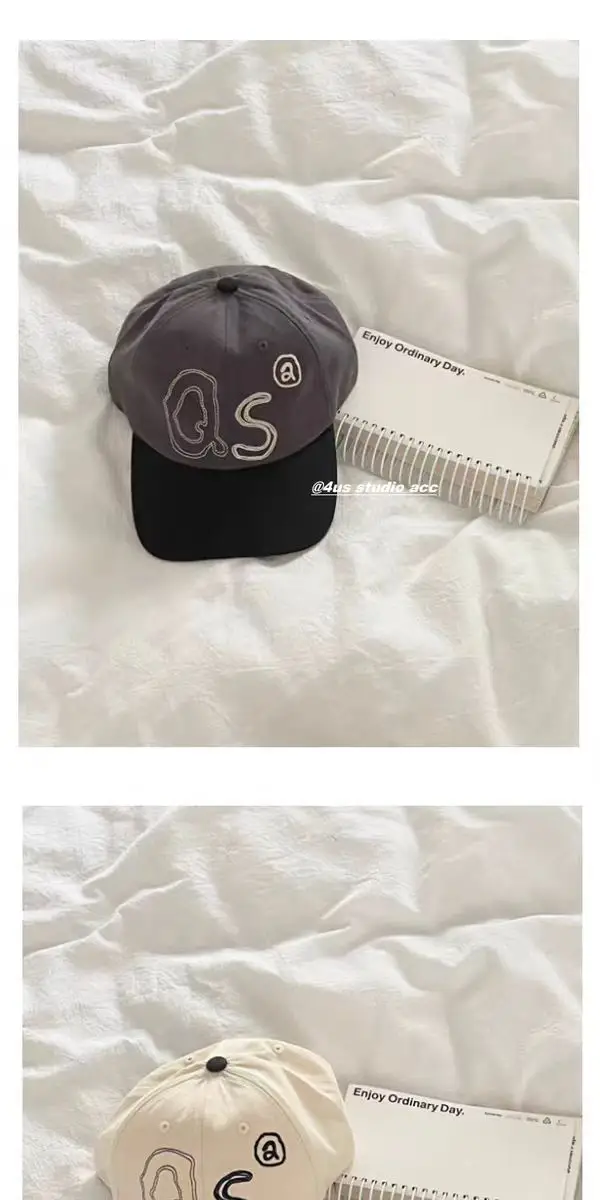Korean Ig Blogger Same Color Baseball Cap for Men Women Curved Brim — feature 3