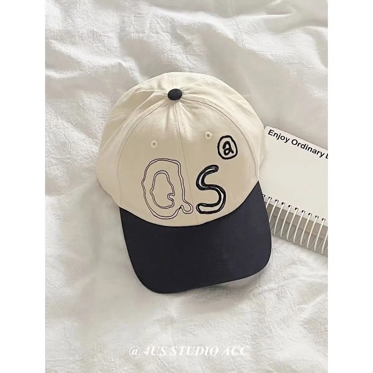 Korean Ig Blogger Same Color Baseball Cap for Men Women Curved Brim - Image 2