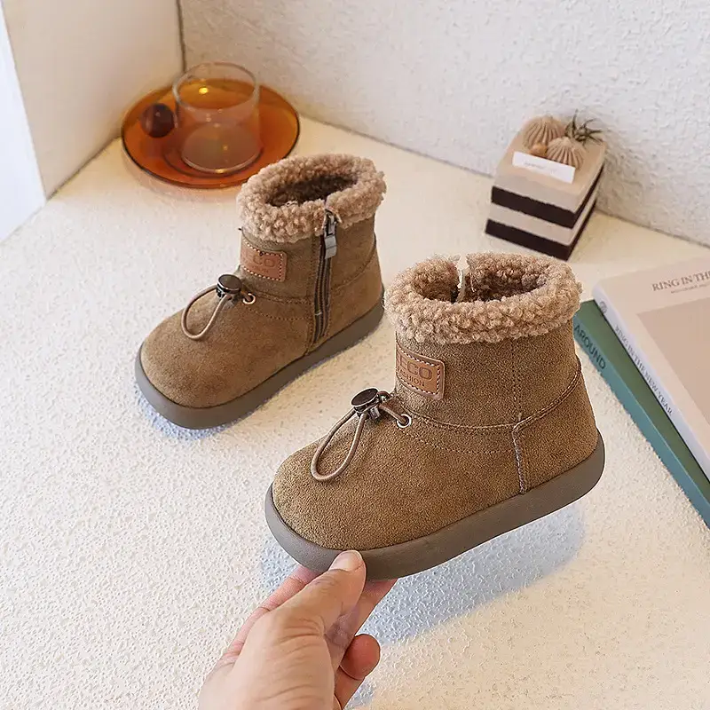 Baby Girl Fleece Lined Snow Boots with Bow
