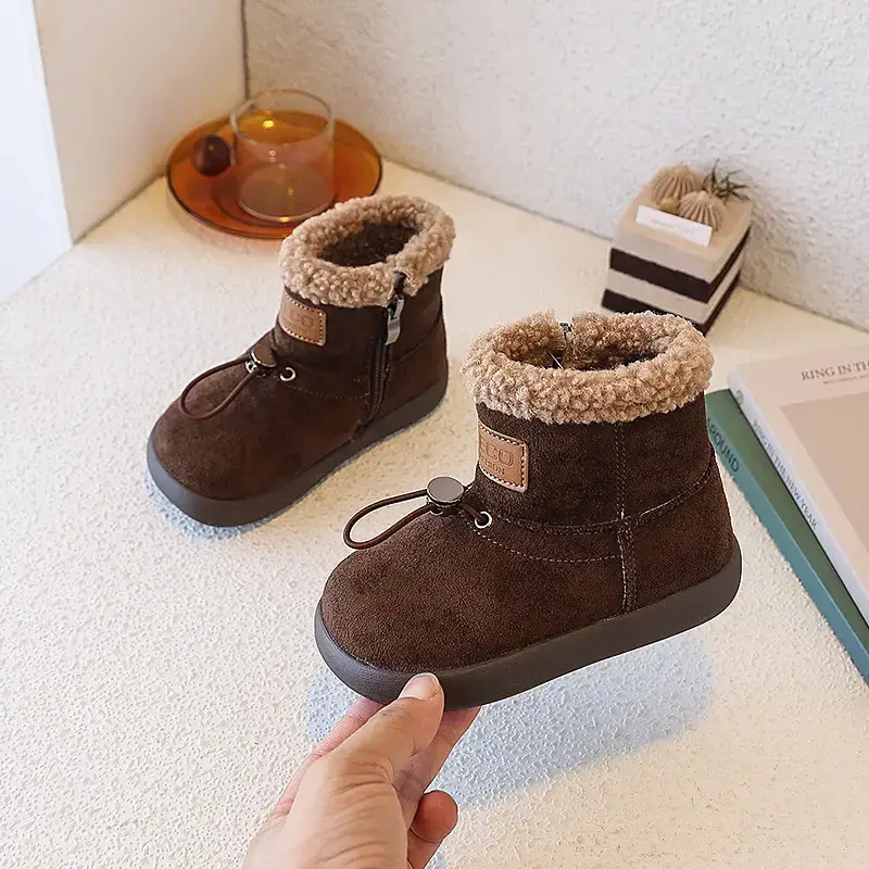 Baby Girl Fleece Lined Snow Boots with Bow