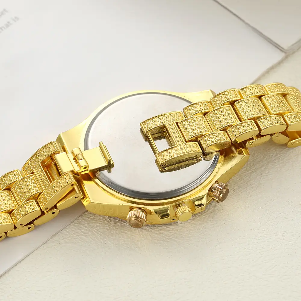 Cross-Border Creative Colored Diamond Starry Sky Steel Band Diamond Watch Three-Eye Fashion Decorative Calendar Women's Watch Full Diamond Steel Band Quartz Watch — feature 6