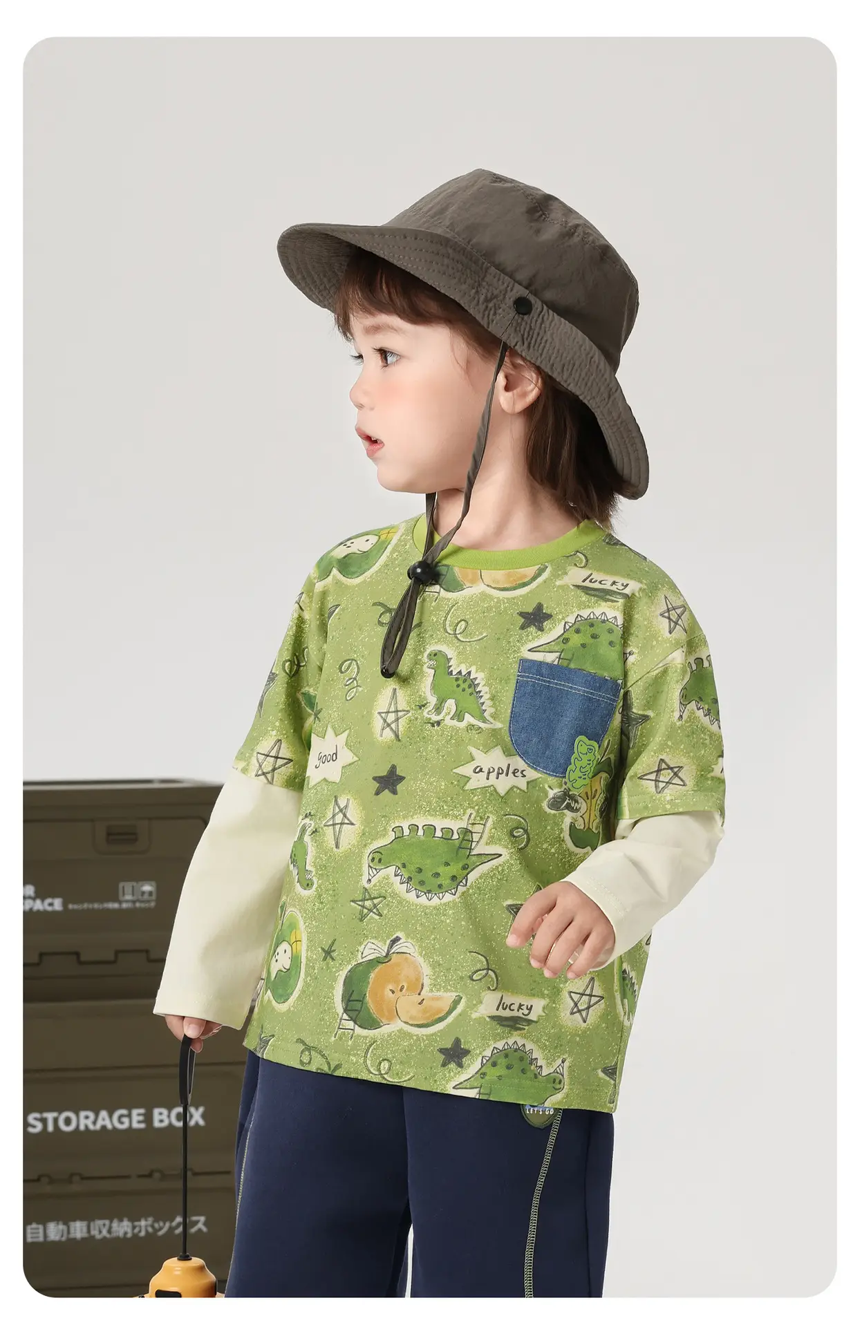 Right European Boys Cartoon Spliced Fake Two-Piece Long-Sleeved T-Shirt Autum 2025 New Kidsren's Baby Tops Trendy — feature 16