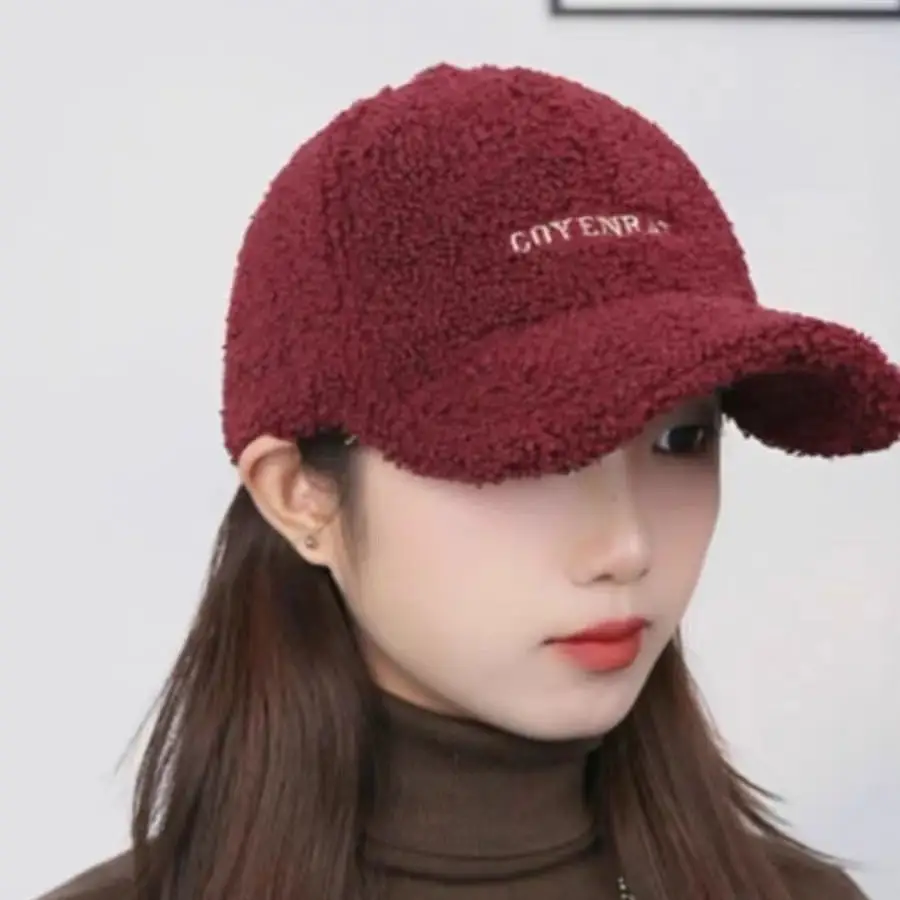 Women's Wool Baseball Cap Winter Warm Brown - Image 9