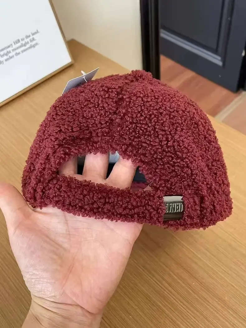 Women's Wool Baseball Cap Winter Warm Brown — feature 11