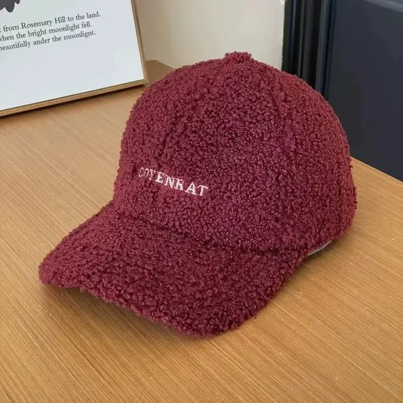 Women's Wool Baseball Cap Winter Warm Brown — feature 8