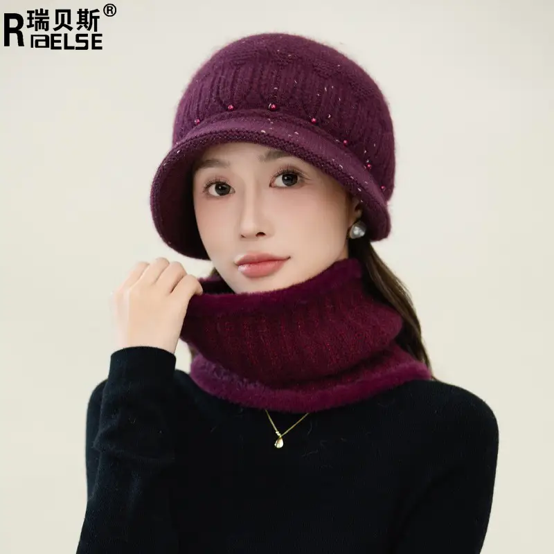 Velvet Warm Ear Hat for Women Elderly Cold Proof