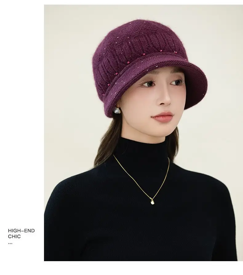 Velvet Warm Ear Hat for Women Elderly Cold Proof — feature 12