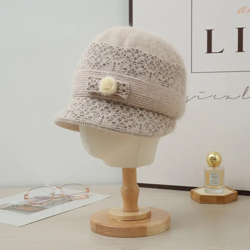 Velvet Warm Ear Hat for Women Elderly Cold Proof