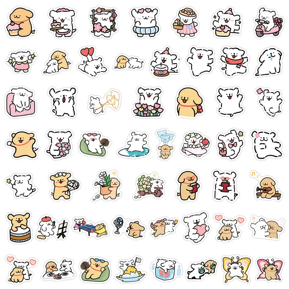 100 Cartoon Maltese Line Puppy Stickers for Handbook Decoration DIY Stationery Mobile Phone Notebook Stickers
