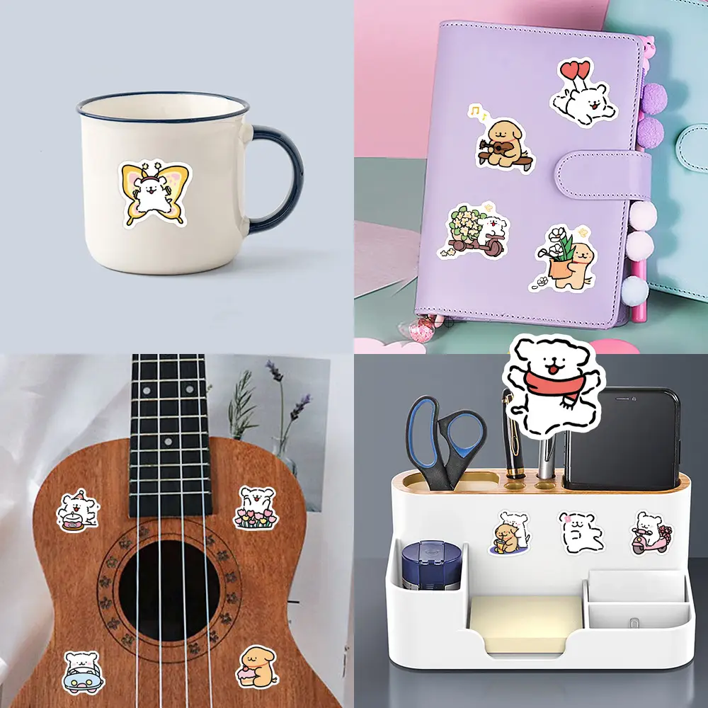 100 Cartoon Maltese Line Puppy Stickers for Handbook Decoration DIY Stationery Mobile Phone Notebook Stickers — feature 12