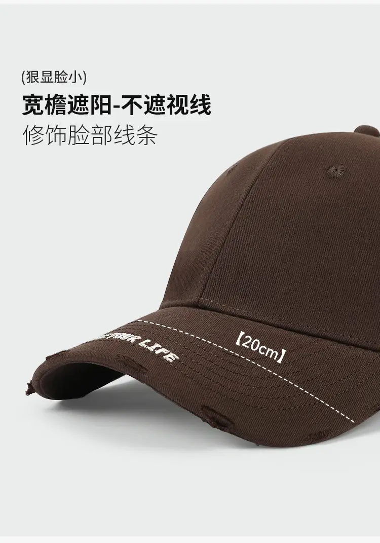 American Retro Sunshade Cap with Side Letter Embroidery — feature 5