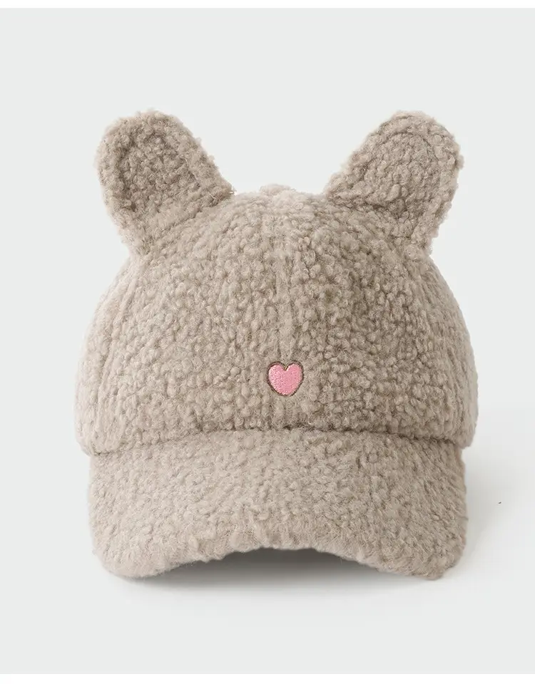 Pink Rabbit Ear Fleece Cap for Girls Winter Warm — feature 8