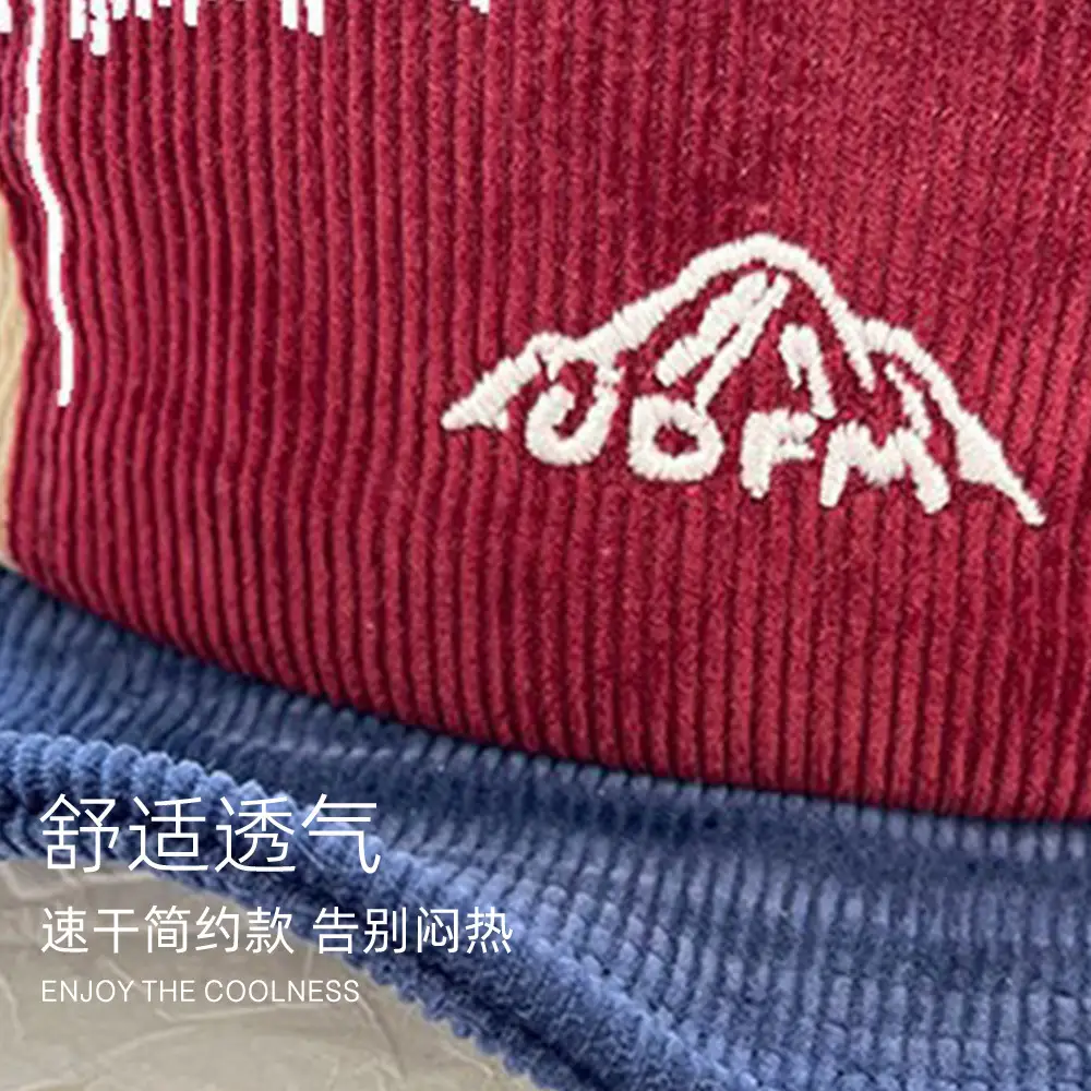 Japanese Retro Cap Blue Brown Short Brim Baseball - Image 14