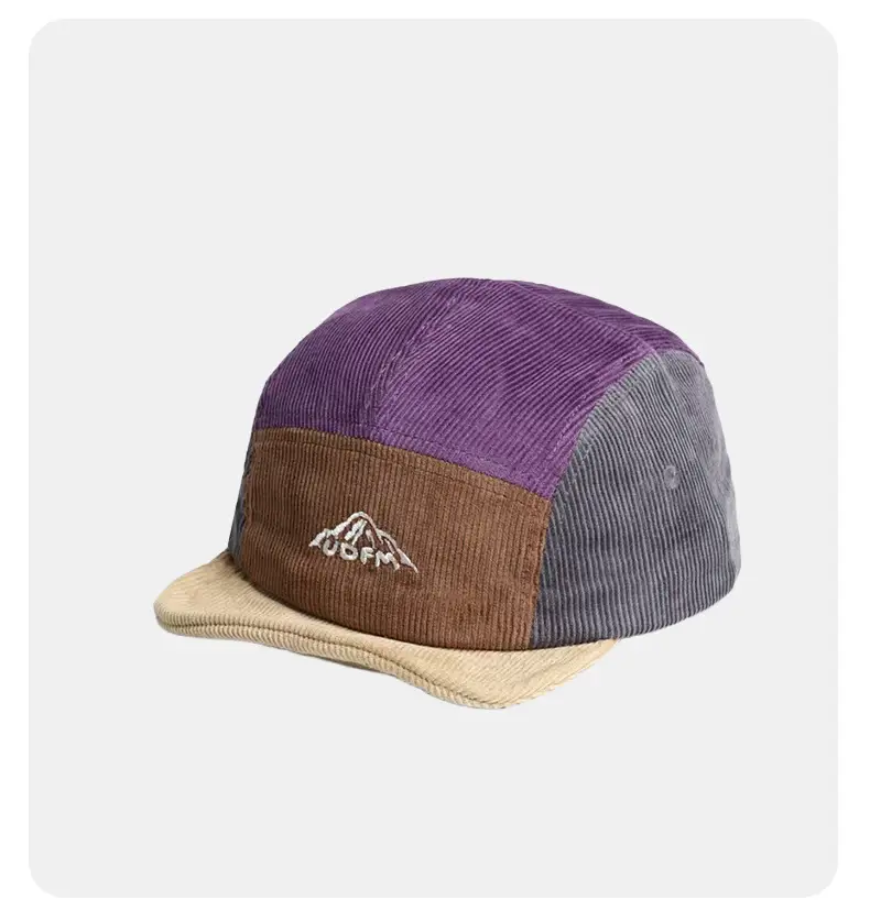 Japanese Retro Cap Blue Brown Short Brim Baseball — feature 11