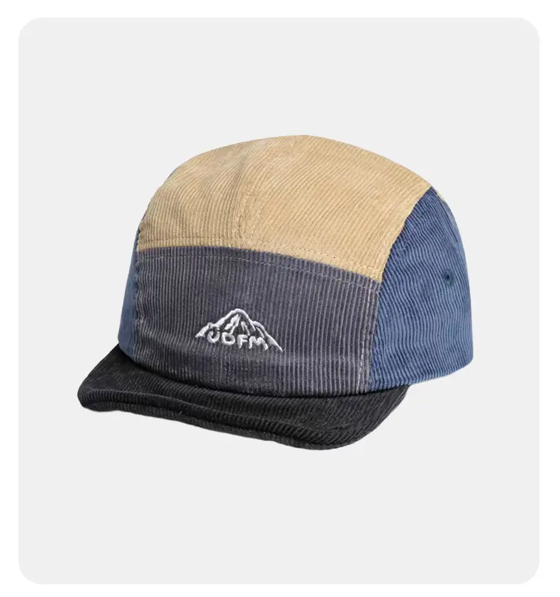 Japanese Retro Cap Blue Brown Short Brim Baseball — feature 7