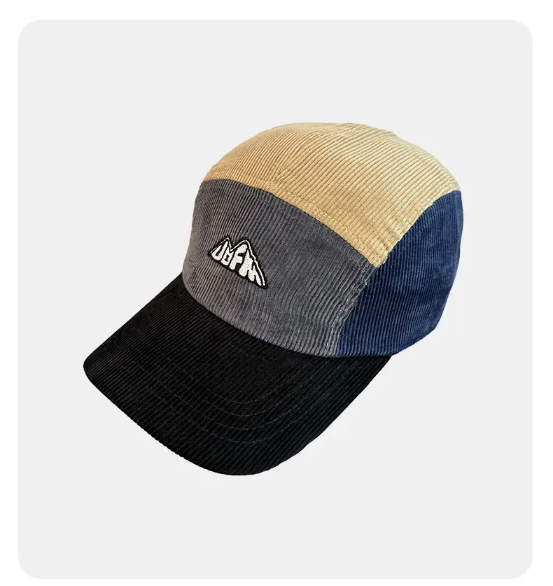 Japanese Retro Cap Blue Brown Short Brim Baseball — feature 8