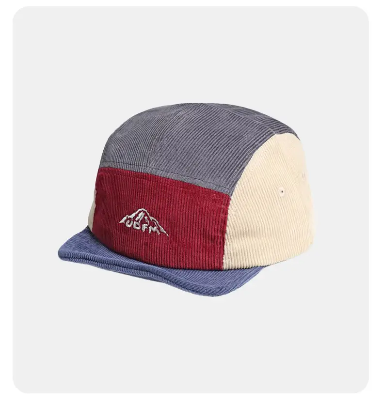 Japanese Retro Cap Blue Brown Short Brim Baseball — feature 9