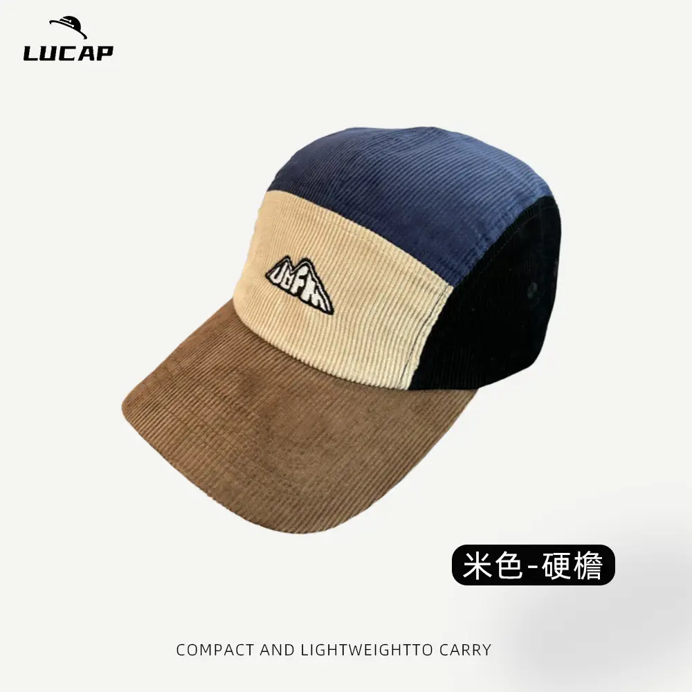 Japanese Retro Cap Blue Brown Short Brim Baseball - Image 10