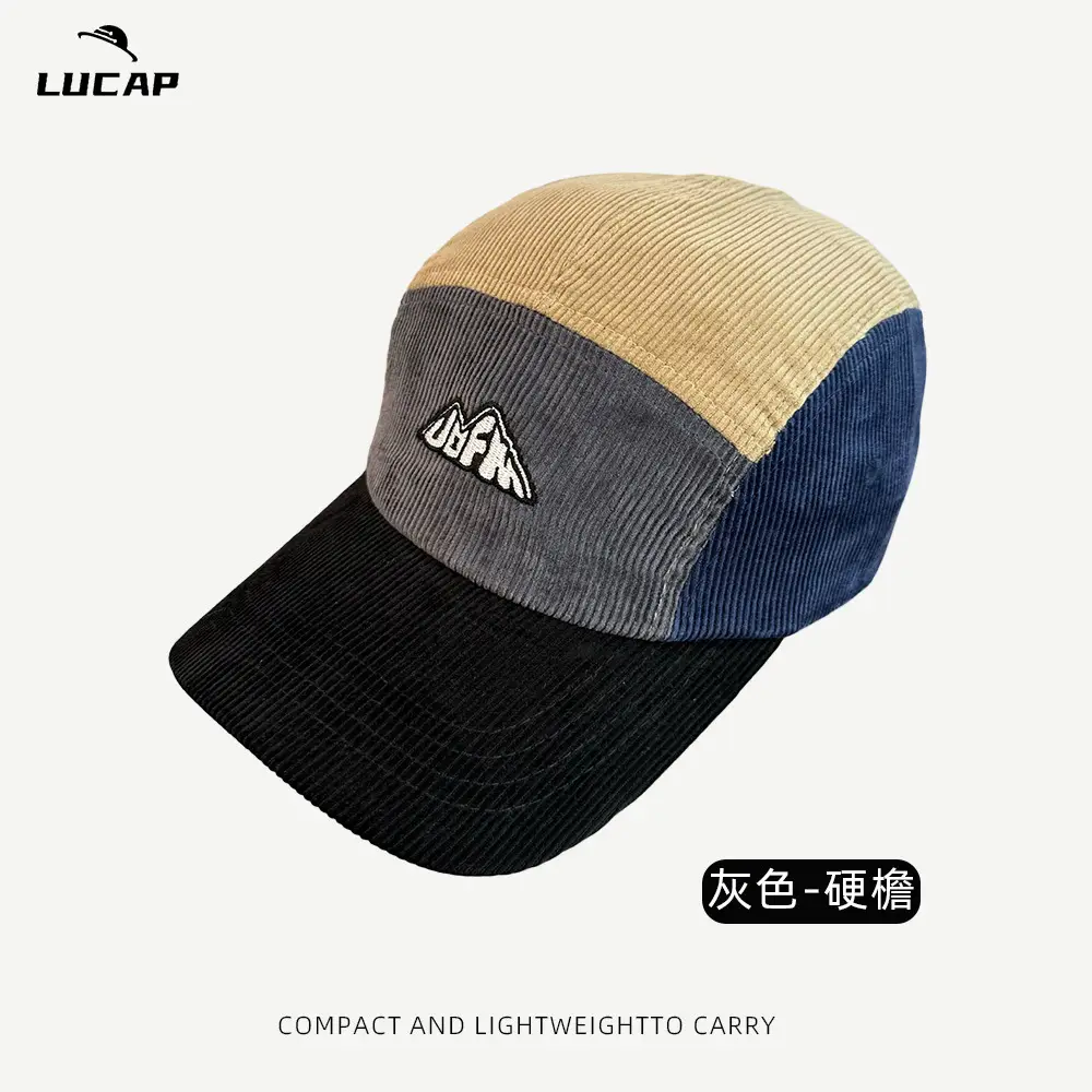 Japanese Retro Cap Blue Brown Short Brim Baseball - Image 2