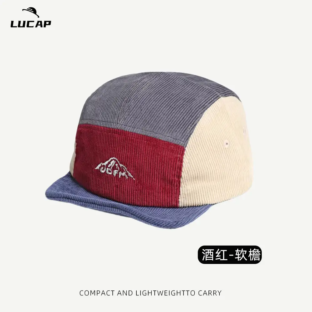 Japanese Retro Cap Blue Brown Short Brim Baseball - Image 3