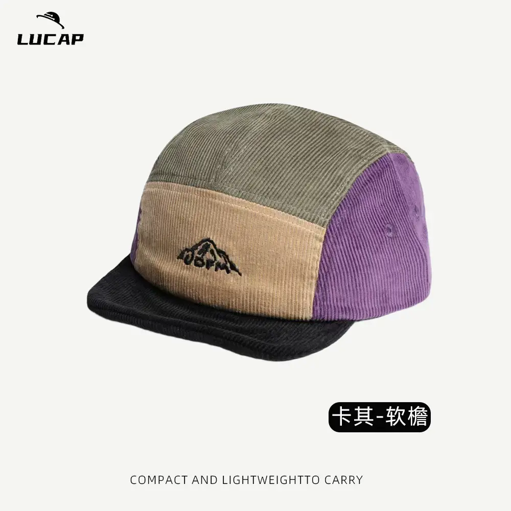 Japanese Retro Cap Blue Brown Short Brim Baseball - Image 7